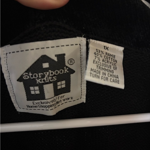 Vintage Storybook Knits Black and Pink Cardigan - Picture 8 of 13